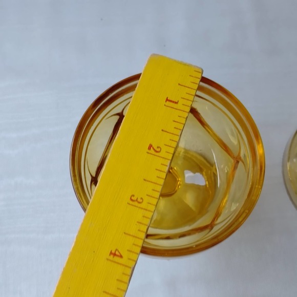 (2) Vintage Anchor Hocking Fairfield Footed Amber Glass Sherbet Ice Cream Cups - Picture 8 of 8